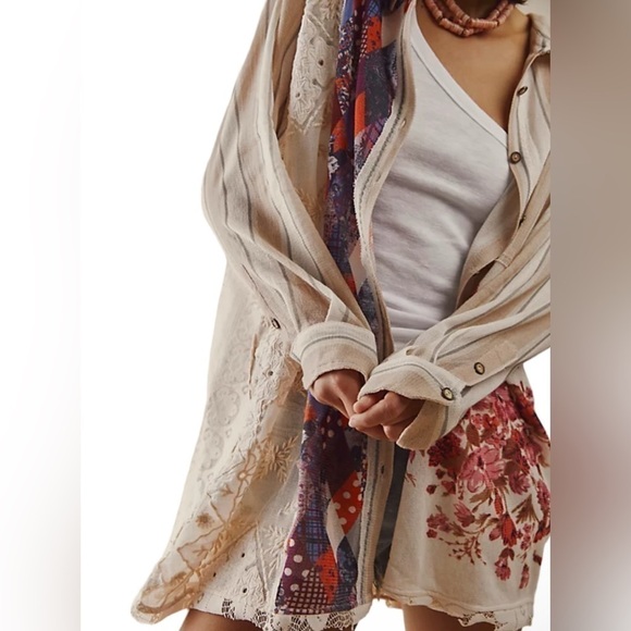 Free People A Bit Of This Shirt lace floral - Picture 7 of 14